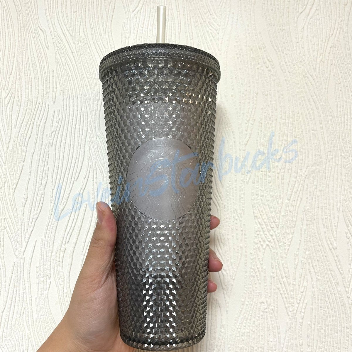Starbucks 2022 Taiwan glitter grey 24oz studded straw cup Starbucks loveinstarbucks