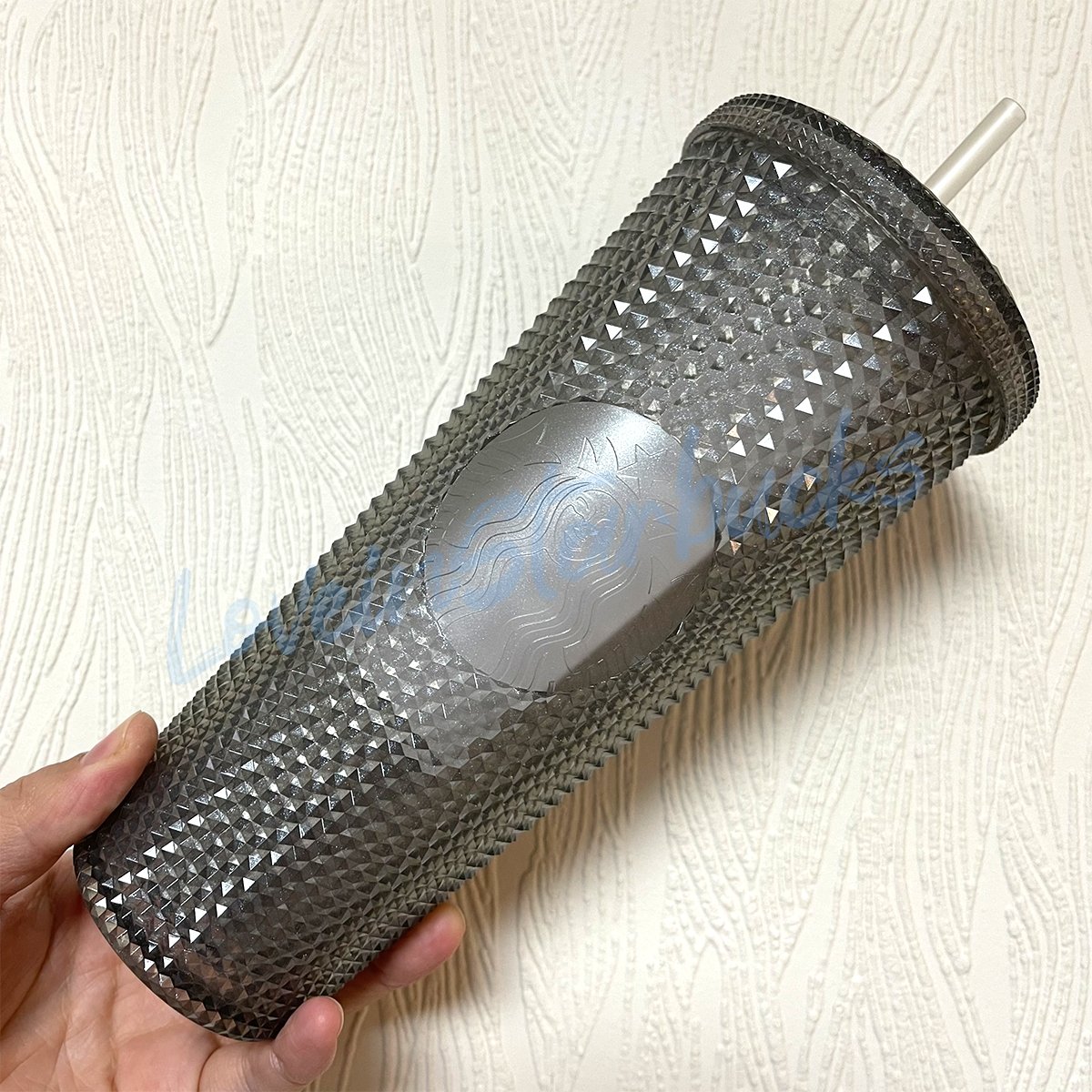 Starbucks 2022 Taiwan glitter grey 24oz studded straw cup Starbucks loveinstarbucks