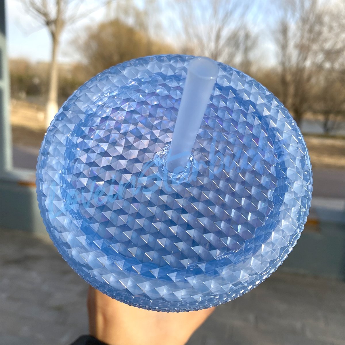 Starbucks 21 Christmas snow mountain ICE gradient blue slick 24oz studded straw cup Starbucks loveinstarbucks