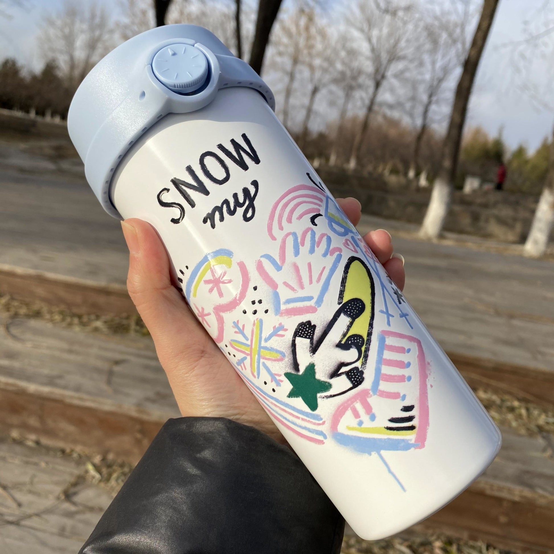 Starbucks 21 Christmas snow mountain Stainless steel accompanying 16oz cup Starbucks loveinstarbucks