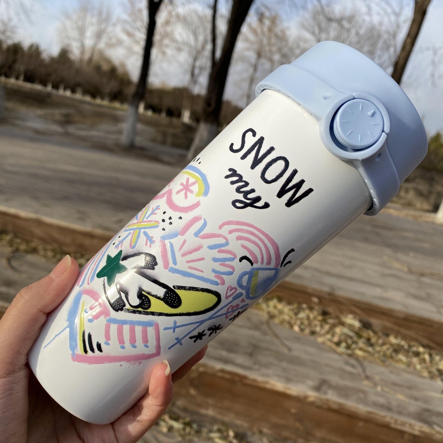 Starbucks 21 Christmas snow mountain Stainless steel accompanying 16oz cup Starbucks loveinstarbucks