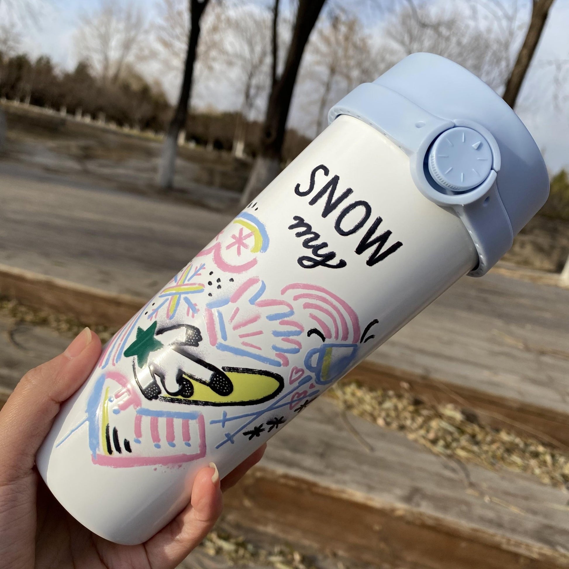 Starbucks 21 Christmas snow mountain Stainless steel accompanying 16oz cup Starbucks loveinstarbucks