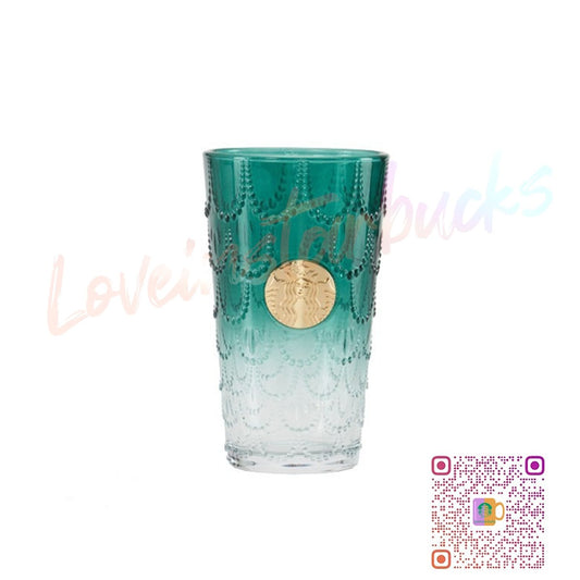 Starbucks 50th Anniversary Fish Scale Glass Cup 405ml Starbucks loveinstarbucks