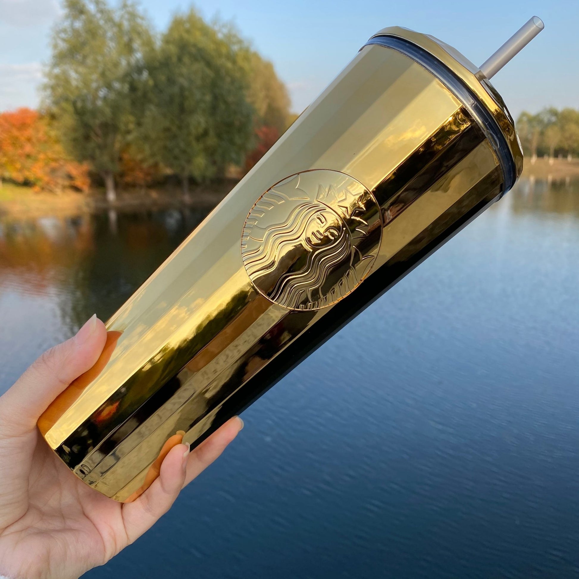 Starbucks 50th Anniversary Gold Dome Straw 24oz cup - order before read listing Starbucks loveinstarbucks
