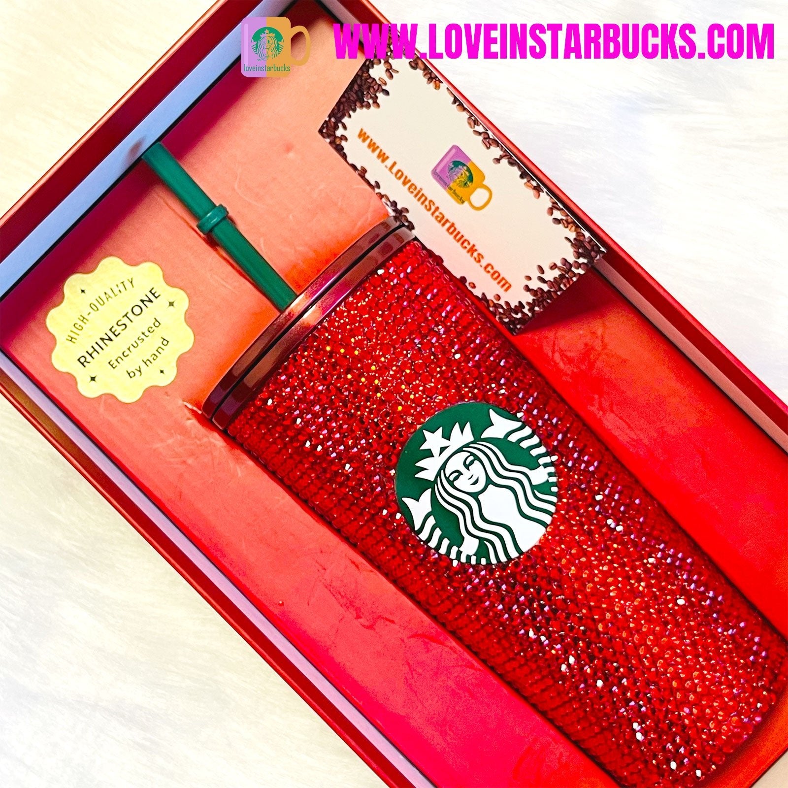 Starbucks Asian countries red bling rhinestones cold cup 16oz Starbucks loveinstarbucks
