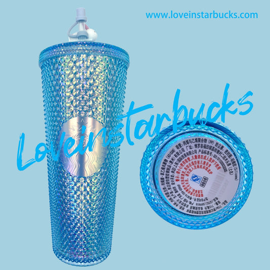 Starbucks tumblers Blue Studded China Mid-Autumn Festival bunny 24oz Straw Cup Starbucks loveinstarbucks