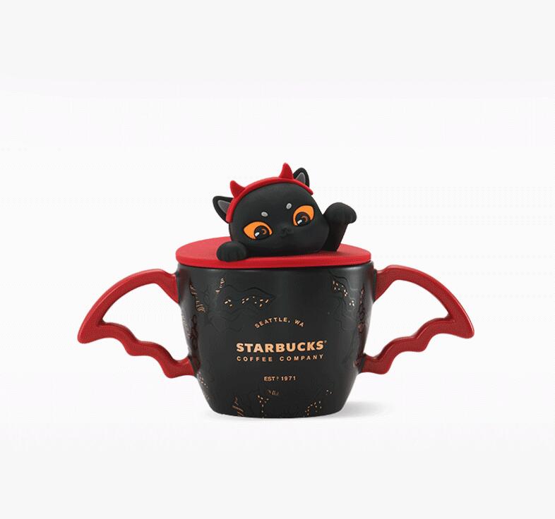 Starbucks China 2021 Halloween 380ml black cat wings dress up mug Starbucks loveinstarbucks