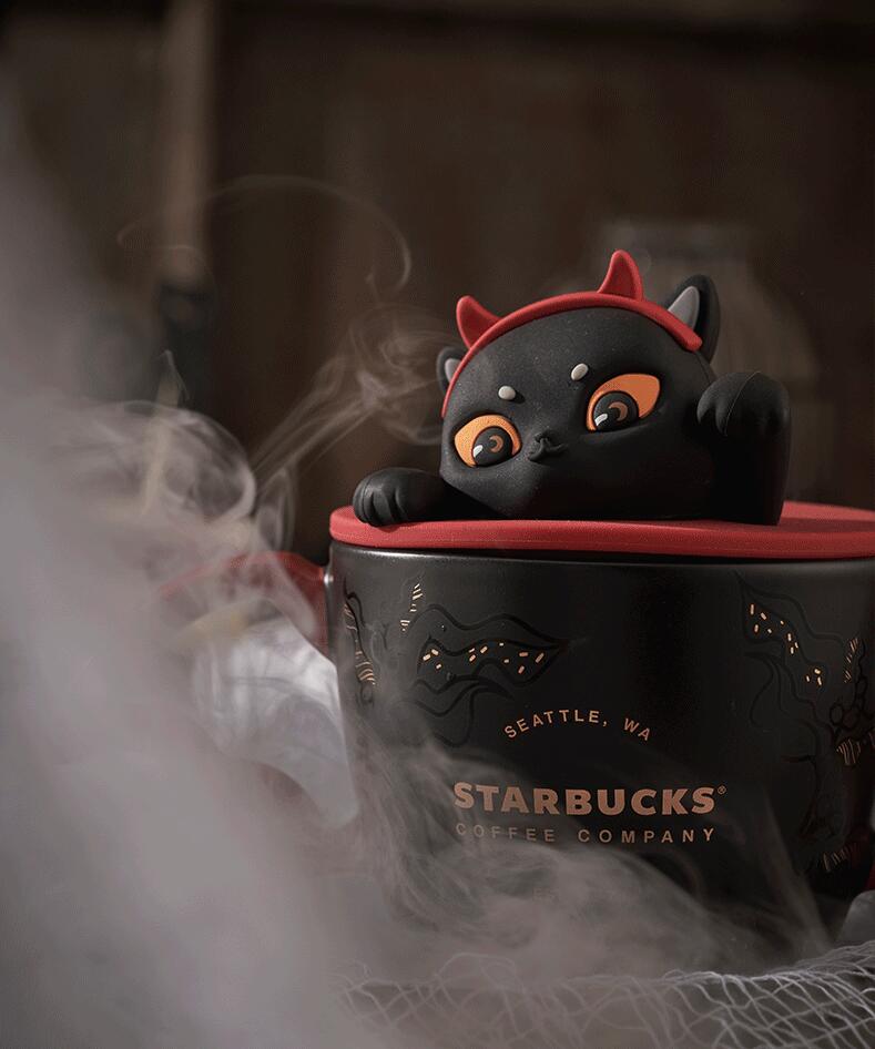 Starbucks China 2021 Halloween 380ml black cat wings dress up mug Starbucks loveinstarbucks