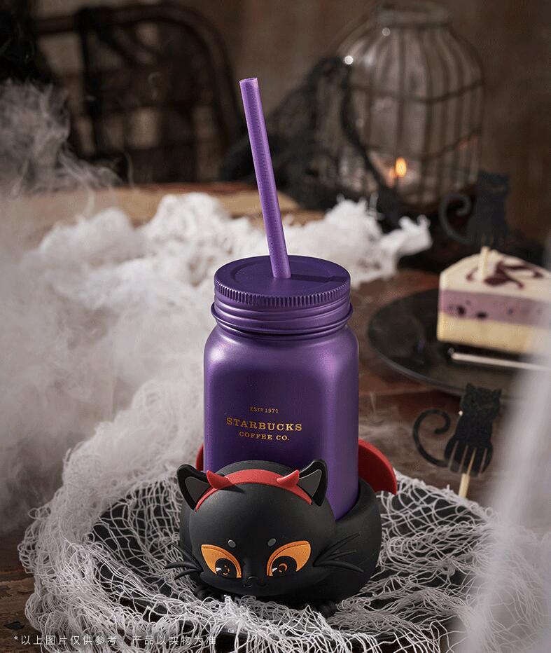 Starbucks China 2021 Halloween 473ml Playful Little Devil Cat Mason Cup Starbucks loveinstarbucks