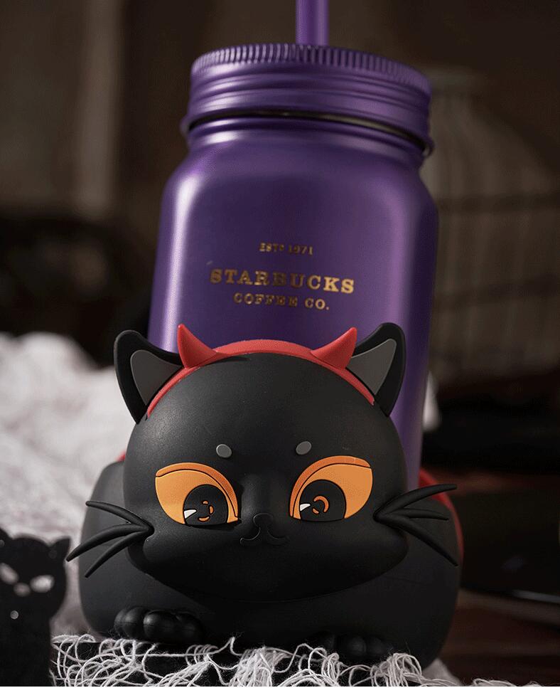 Starbucks China 2021 Halloween 473ml Playful Little Devil Cat Mason Cup Starbucks loveinstarbucks