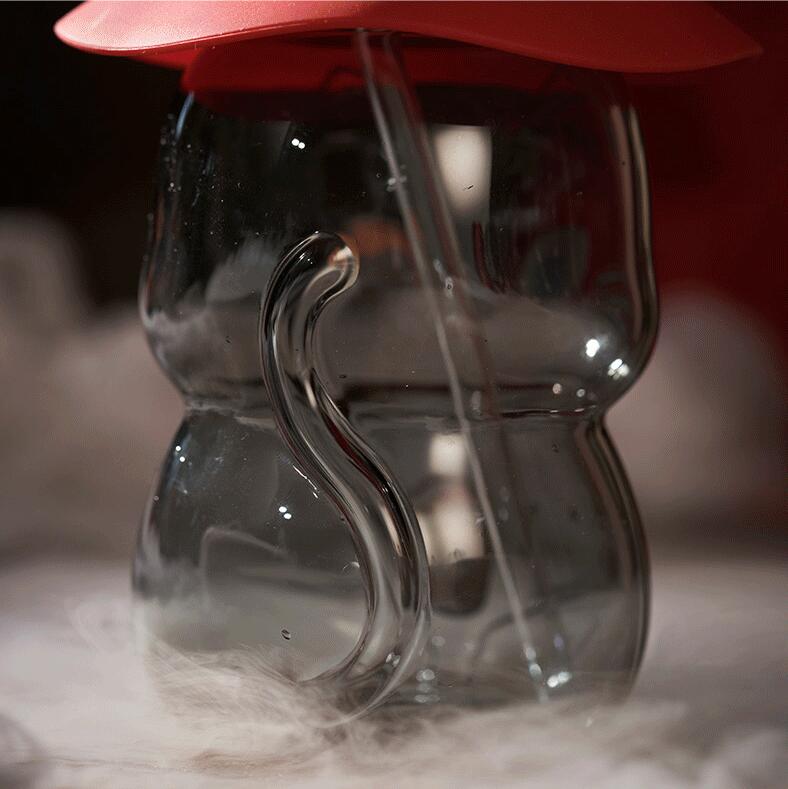 Starbucks China 2021 Halloween Black cat bowler glass straw Starbucks loveinstarbucks