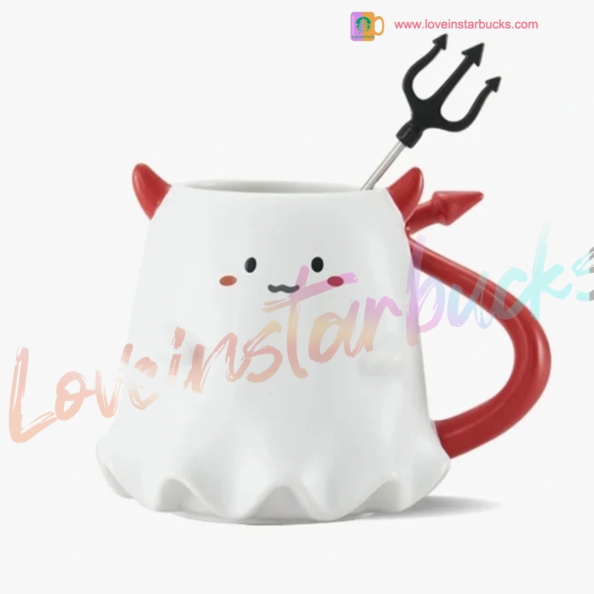 Starbucks China 2021 Halloween Red and White Devil 473 Mug Starbucks loveinstarbucks