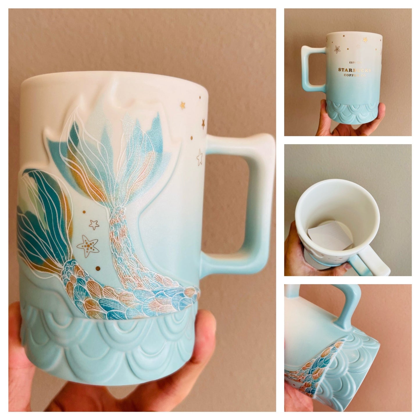 Starbucks China 2022 anniversary marine blue fish tail mug 415ml Starbucks loveinstarbucks