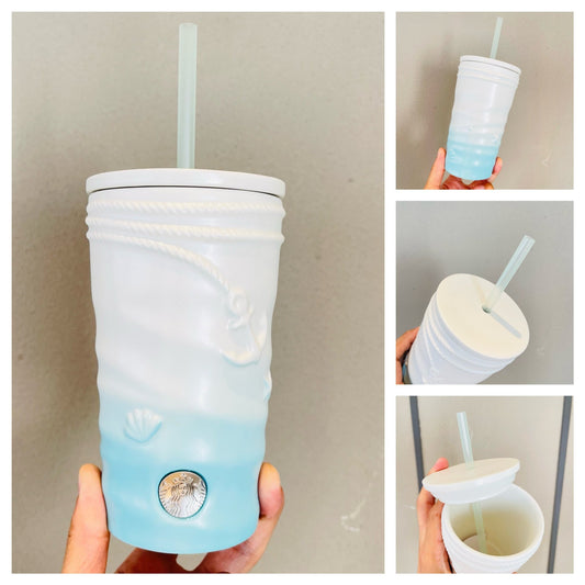 Starbucks China 2022 anniversary waves straw cup 480ml Starbucks loveinstarbucks