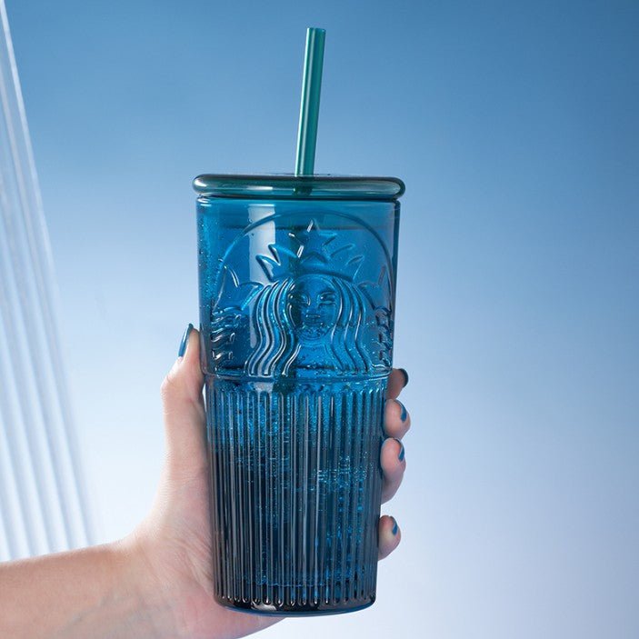 on sale Starbucks China 2022 Christmas x1 blue green series - blue Classic Glass Straw 550ml Starbucks loveinstarbucks