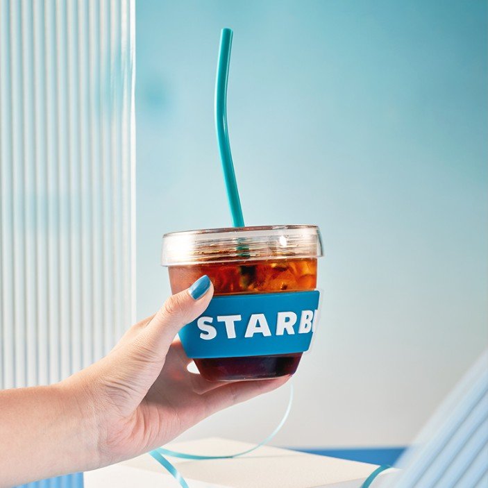 Starbucks China 2022 Christmas x1 blue green series - blue plastic cup 350ml Starbucks loveinstarbucks