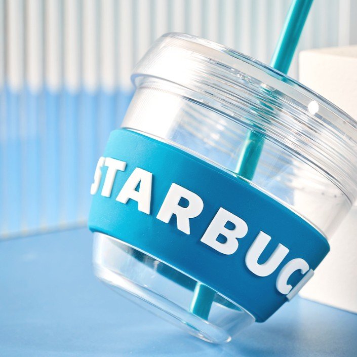 Starbucks China 2022 Christmas x1 blue green series - blue plastic cup 350ml Starbucks loveinstarbucks