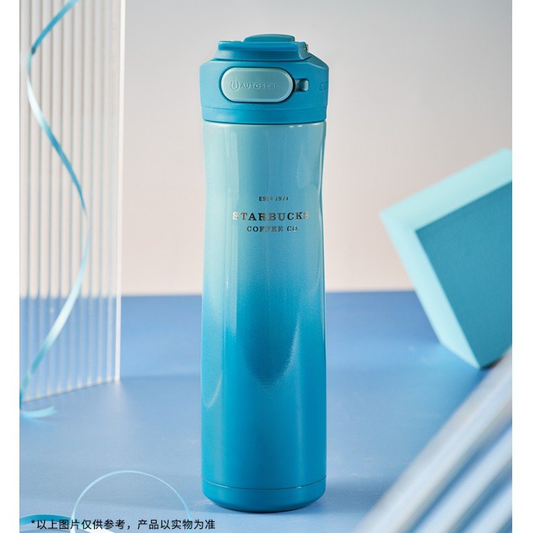 Starbucks China 2022 Christmas x1 blue green series - Contigo gradient blue SS cup 24oz Starbucks loveinstarbucks