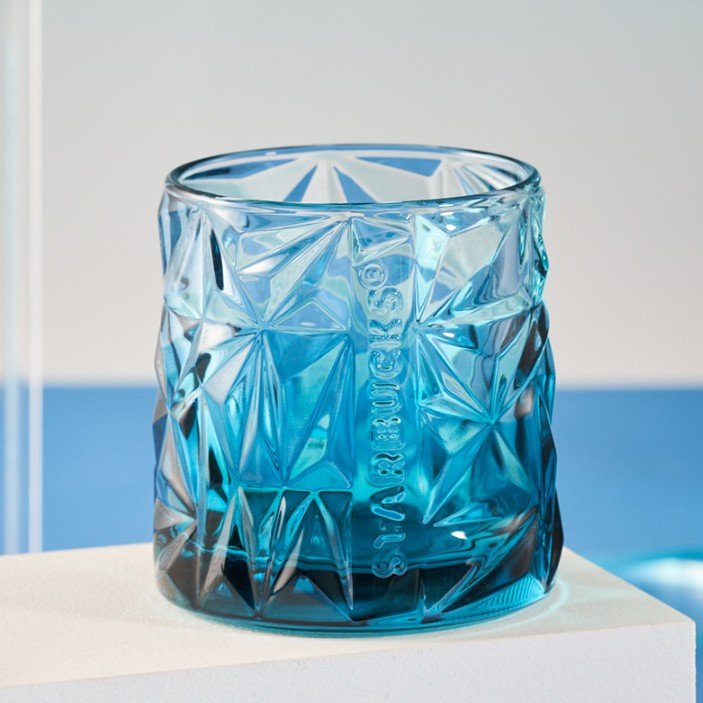 Starbucks China 2022 Christmas x1 blue green series - gradient cutting glass 300ml Starbucks loveinstarbucks