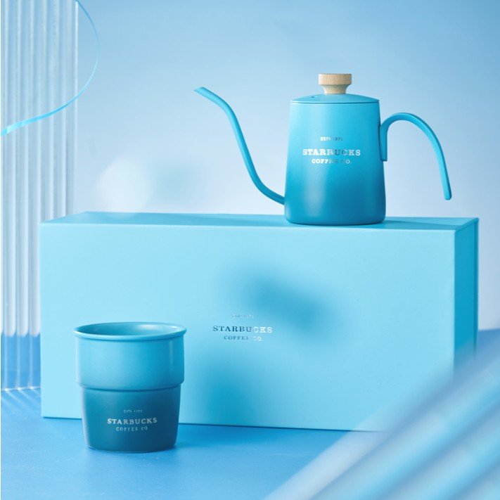Starbucks China 2022 Christmas x1 blue green series - Hand -psioned pot set 350ml Starbucks loveinstarbucks