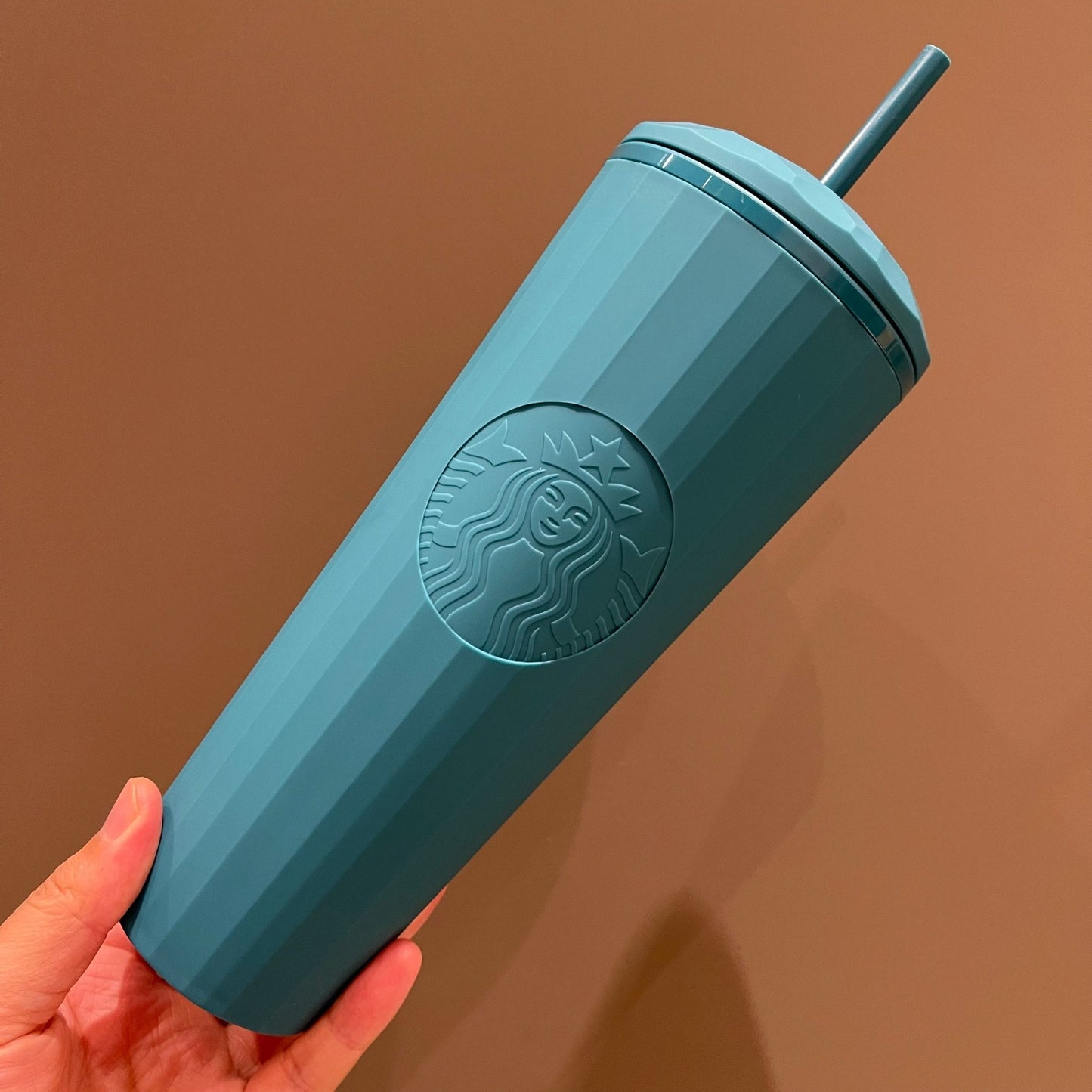 Starbucks China 2022 Christmas x1 blue green series - matte blue dome straw cups 24oz Starbucks loveinstarbucks