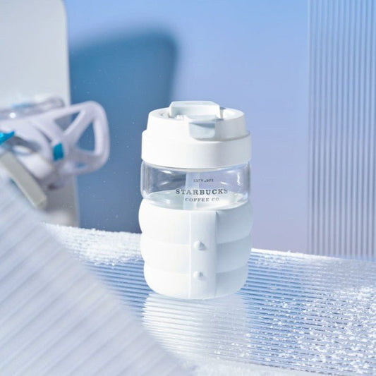 Starbucks China 2022 Ski series - blue and white straw glass 450ml Starbucks loveinstarbucks