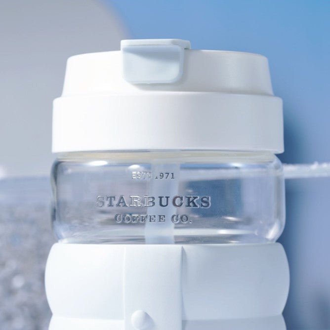 Starbucks China 2022 Ski series - blue and white straw glass 450ml Starbucks loveinstarbucks