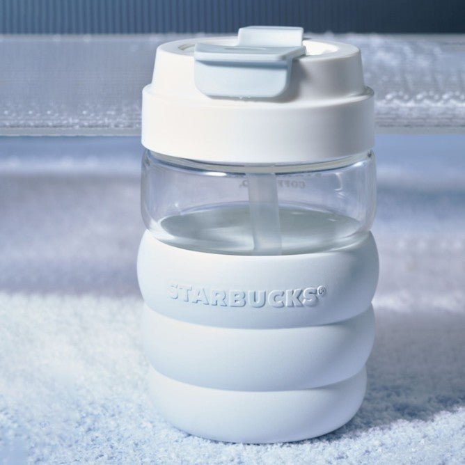 Starbucks China 2022 Ski series - blue and white straw glass 450ml Starbucks loveinstarbucks