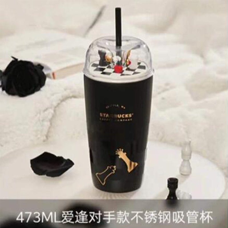 Starbucks China 2022 Valentine's Day checkerboard straw cup Starbucks loveinstarbucks