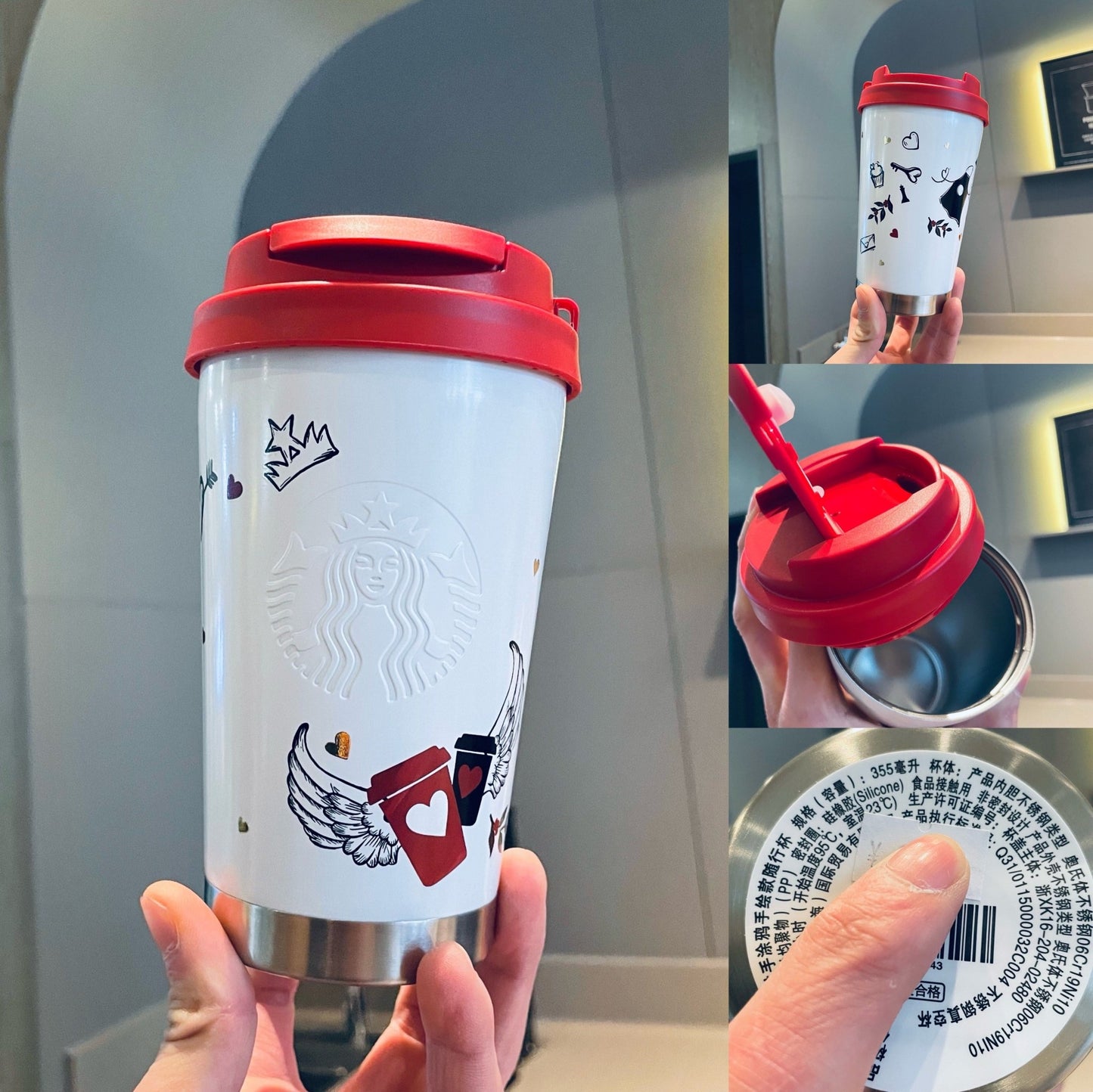 Starbucks China 2022 Valentine's Day Graffiti Travel Cup Starbucks loveinstarbucks