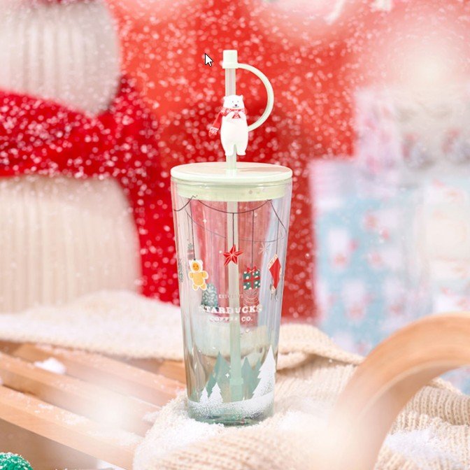 on sale Starbucks China 2022 Xmas-2nd-online Classic Glass Straw cup 20oz Starbucks loveinstarbucks