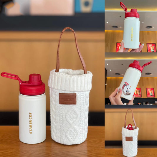 Starbucks China 2022 Xmas-2nd series SS cup 425ml with holder Starbucks loveinstarbucks