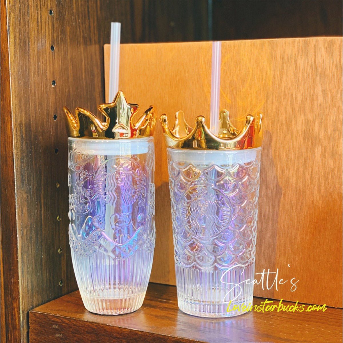 Starbucks China Colorful crown Straw Classic Glass cup Starbucks loveinstarbucks