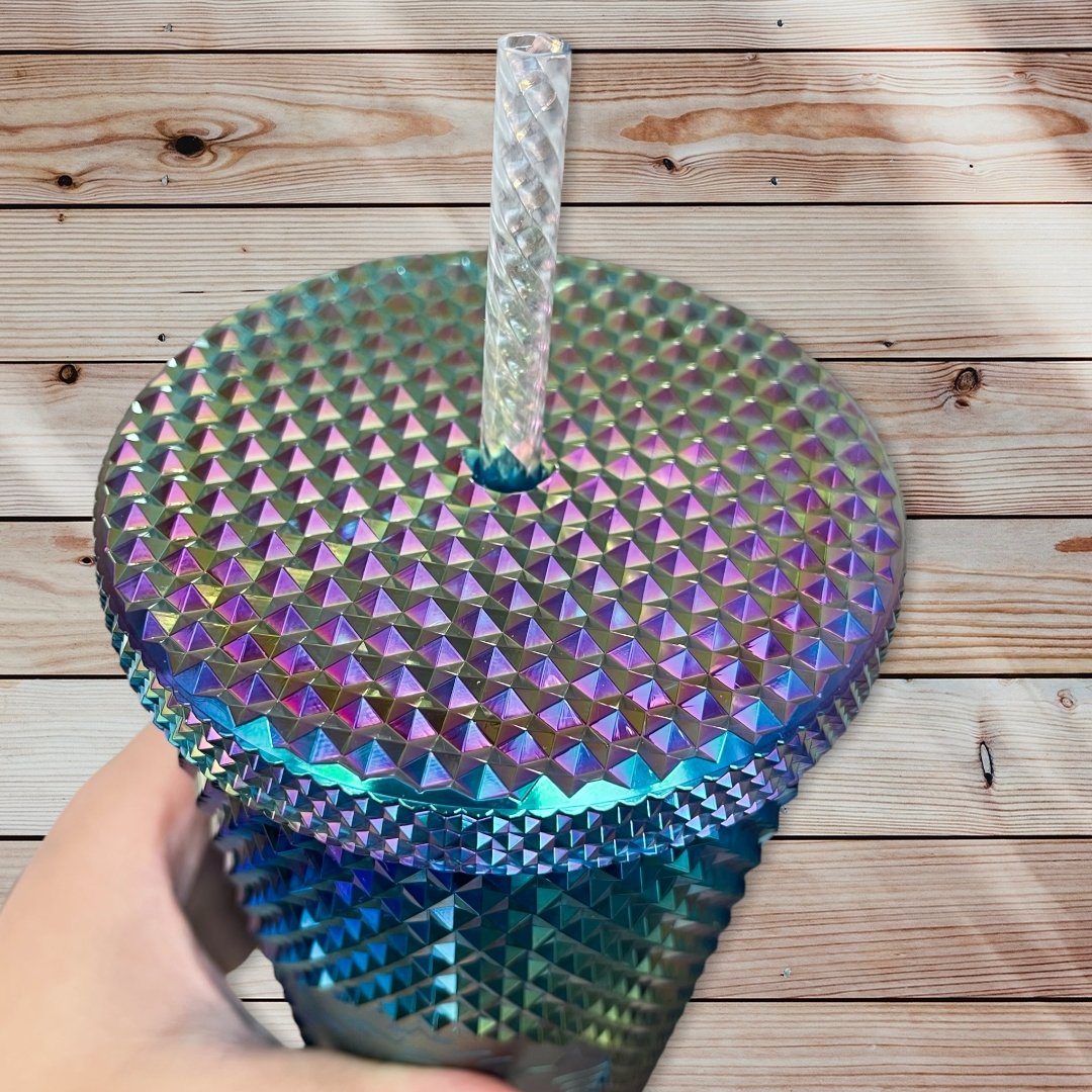 Starbucks China colorful oil slick 24oz studded straw cup Starbucks loveinstarbucks