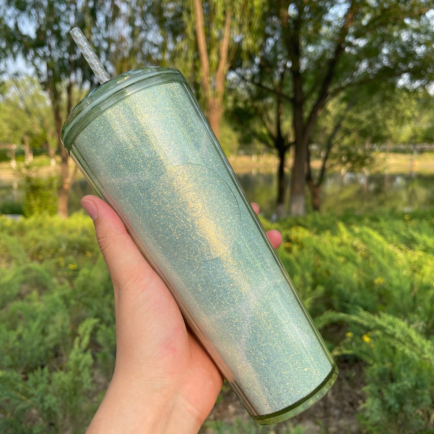 Starbucks China marbel series Green Dome Straw cup 24oz Starbucks loveinstarbucks