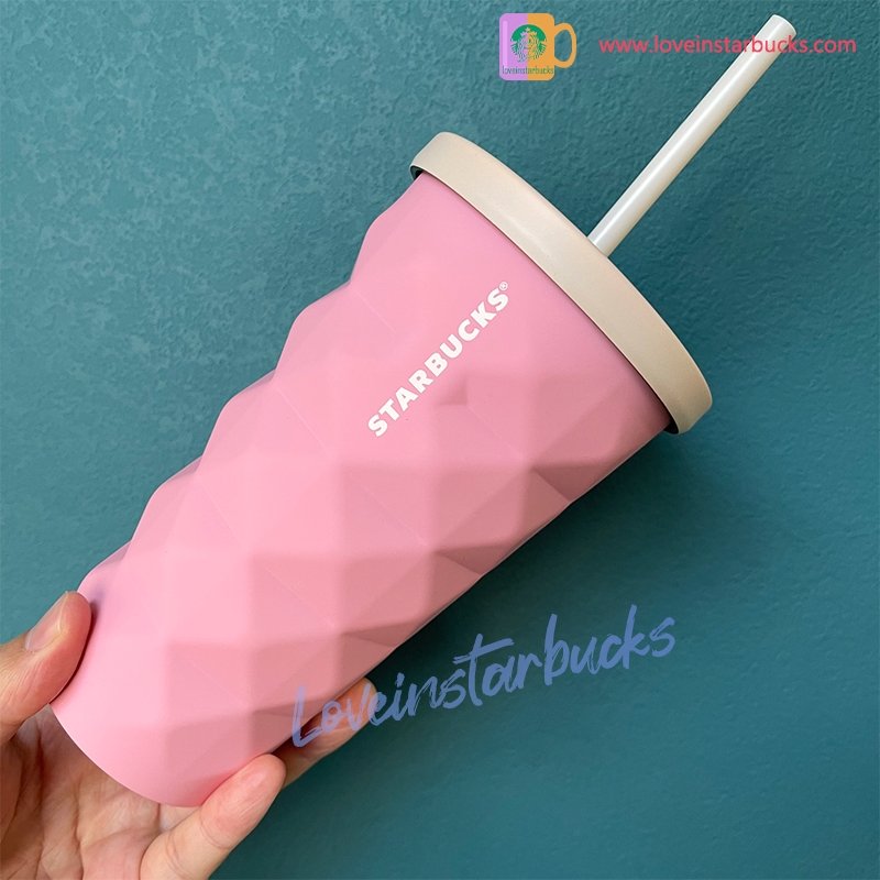 Starbucks China Pink Pineapple Stainless steel straw cup 16oz Starbucks loveinstarbucks