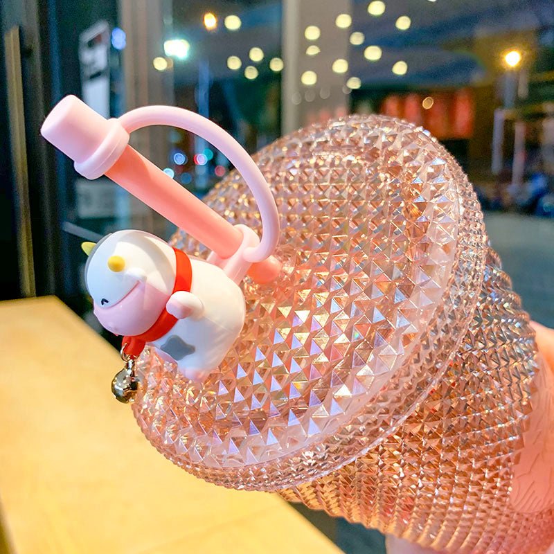 Starbucks China ox Coral Pink Shining Diamond Studded Tumbler Plastic Straw 24OZ Cup Starbucks loveinstarbucks