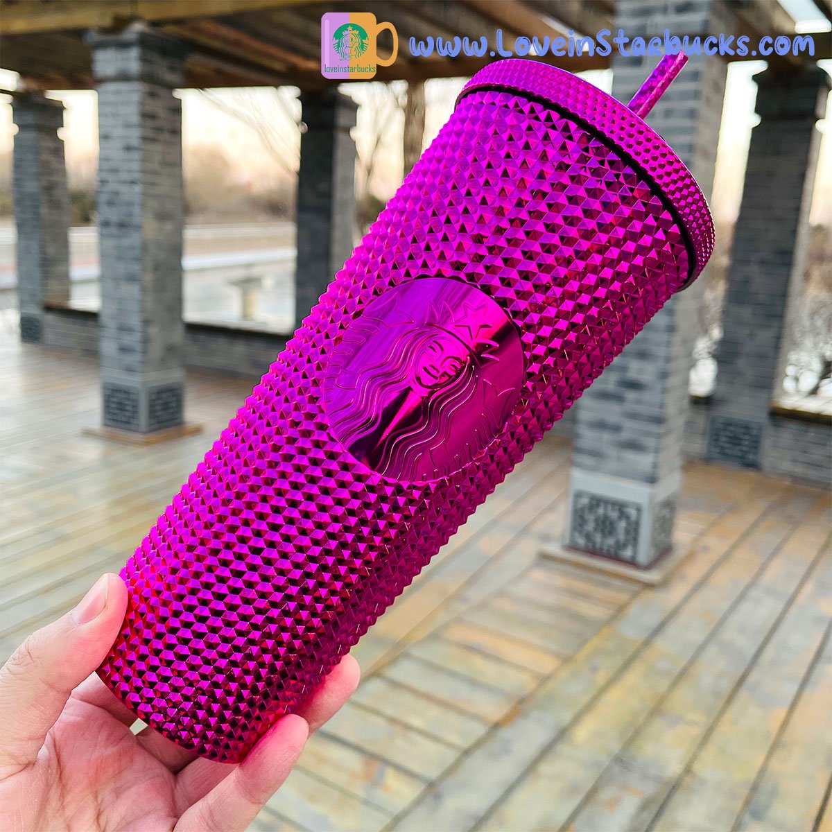 Starbucks cup Taiwan bling purple straw cold studded tumbler 24oz Starbucks loveinstarbucks