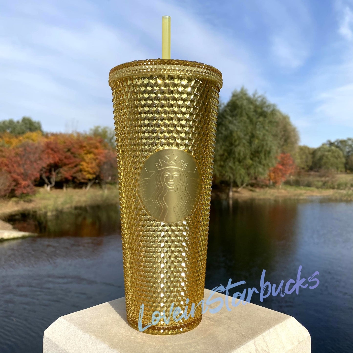 Starbucks tumblers China Gold Studded Cold straw Cup 24oz Starbucks loveinstarbucks