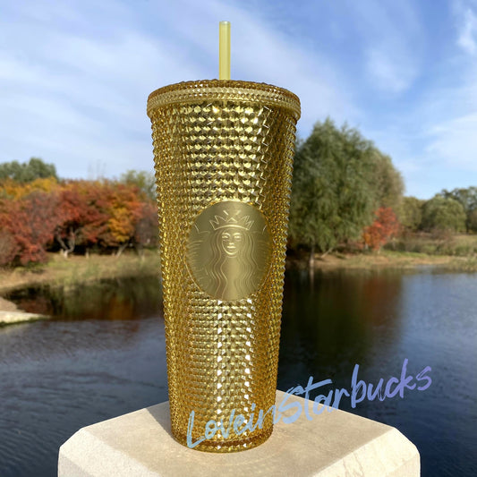 Starbucks tumblers China Gold Studded Cold straw Cup 24oz Starbucks loveinstarbucks