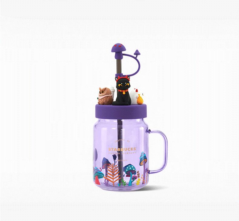 Starbucks China Halloween 525ml Night Elf Purple Mason Straw Cup with Lid Starbucks loveinstarbucks