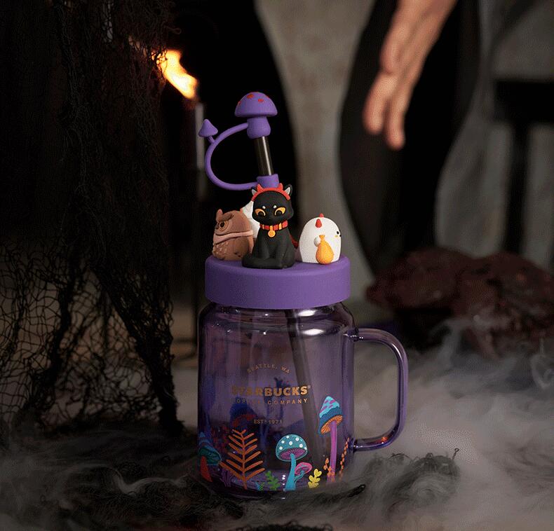 Starbucks China Halloween 525ml Night Elf Purple Mason Straw Cup with Lid Starbucks loveinstarbucks