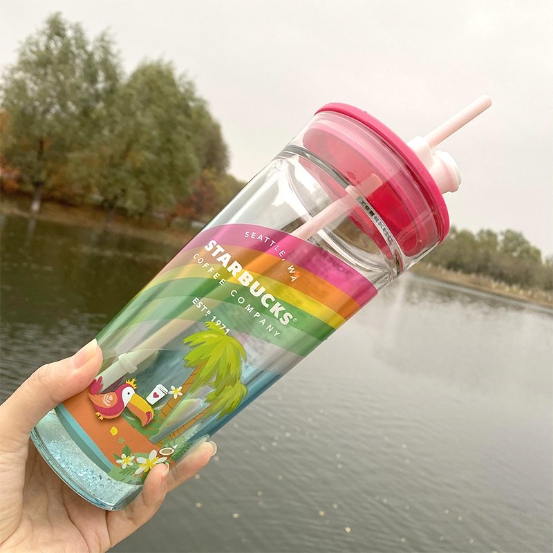 Starbucks jungle double-layer Classic Glass Straw 20oz cup Starbucks loveinstarbucks