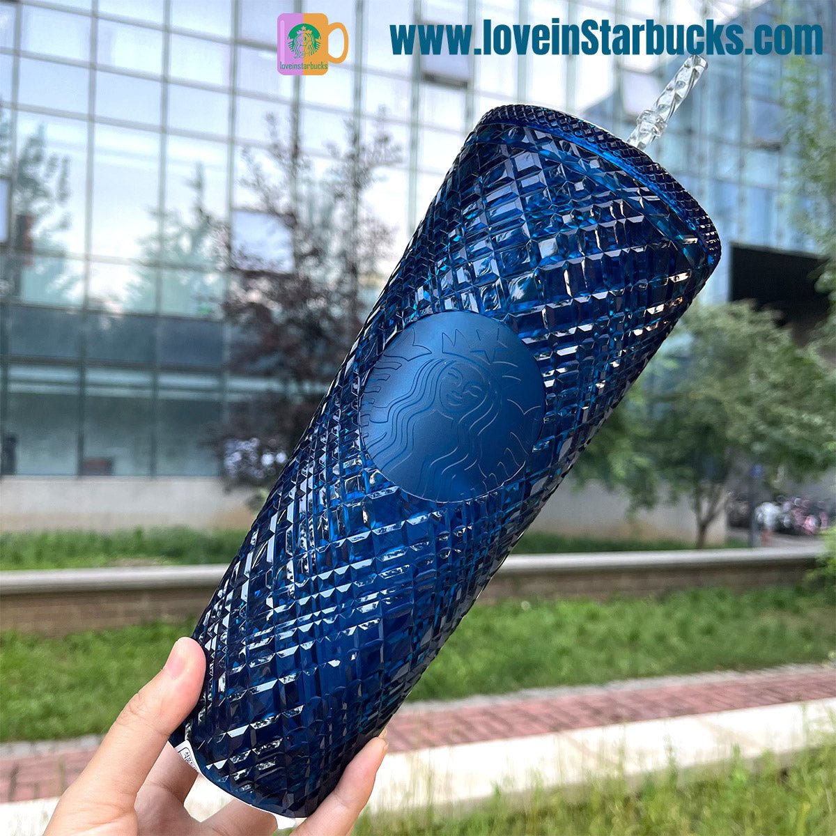 Starbucks Korea dark blue ocean jeweled cold cup 24oz Starbucks loveinstarbucks