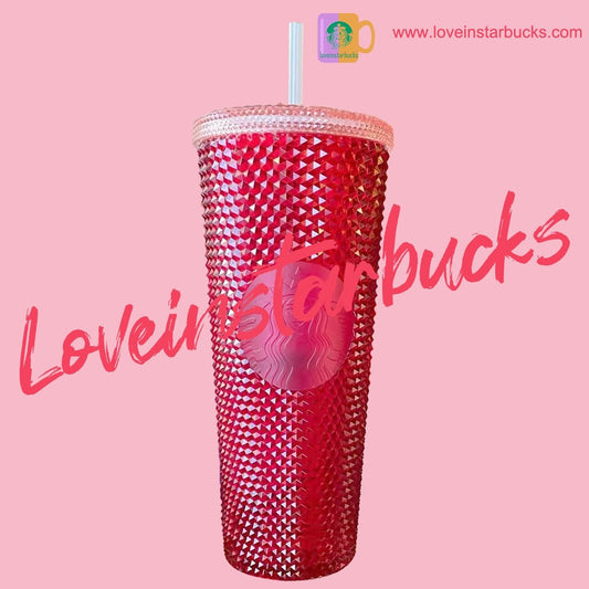 Starbucks Korea Holy bling Red Christmas slick 24oz studded straw cup durian diamond Starbucks loveinstarbucks