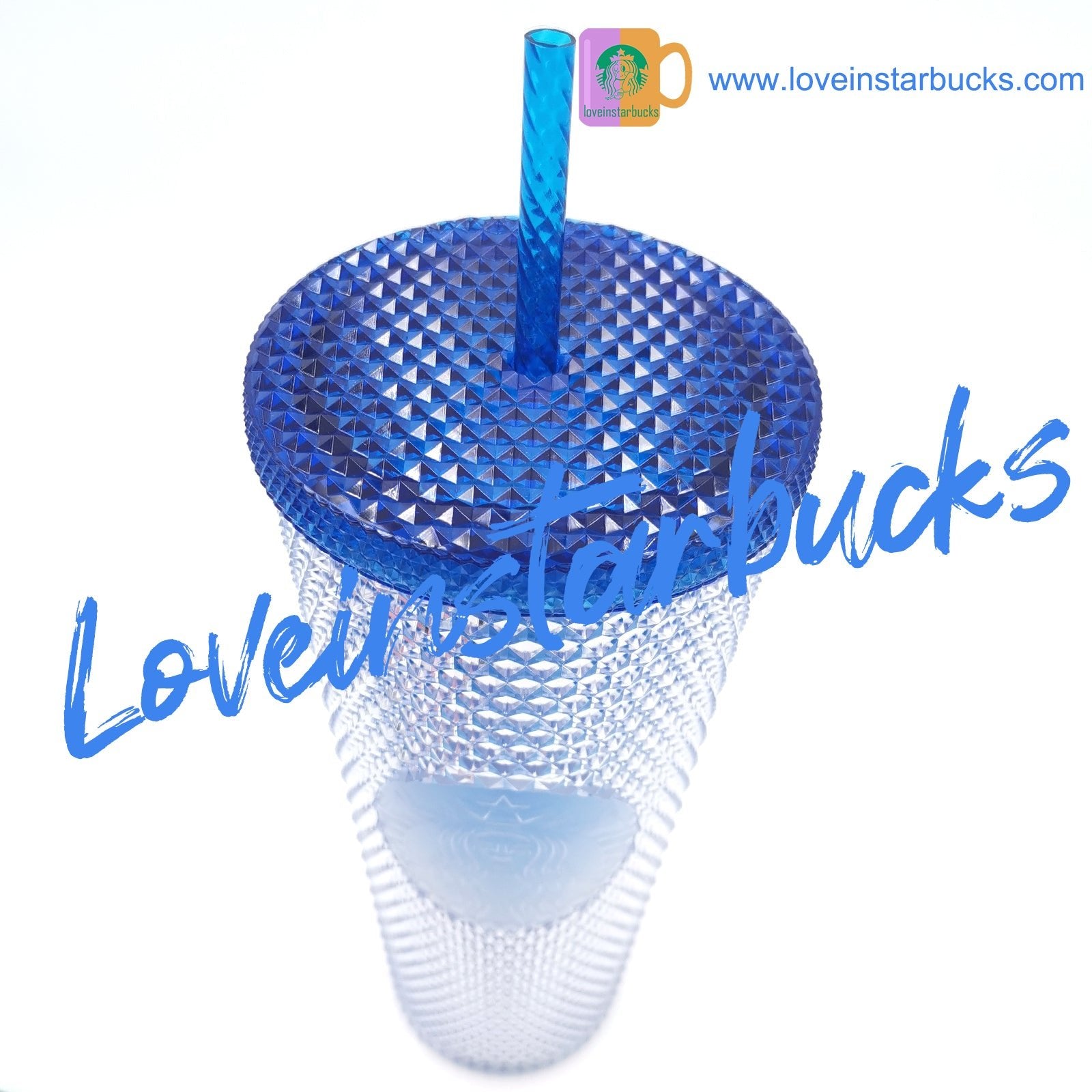 Starbucks Korea ice gradient Blue slick 24oz studded straw cup Starbucks loveinstarbucks