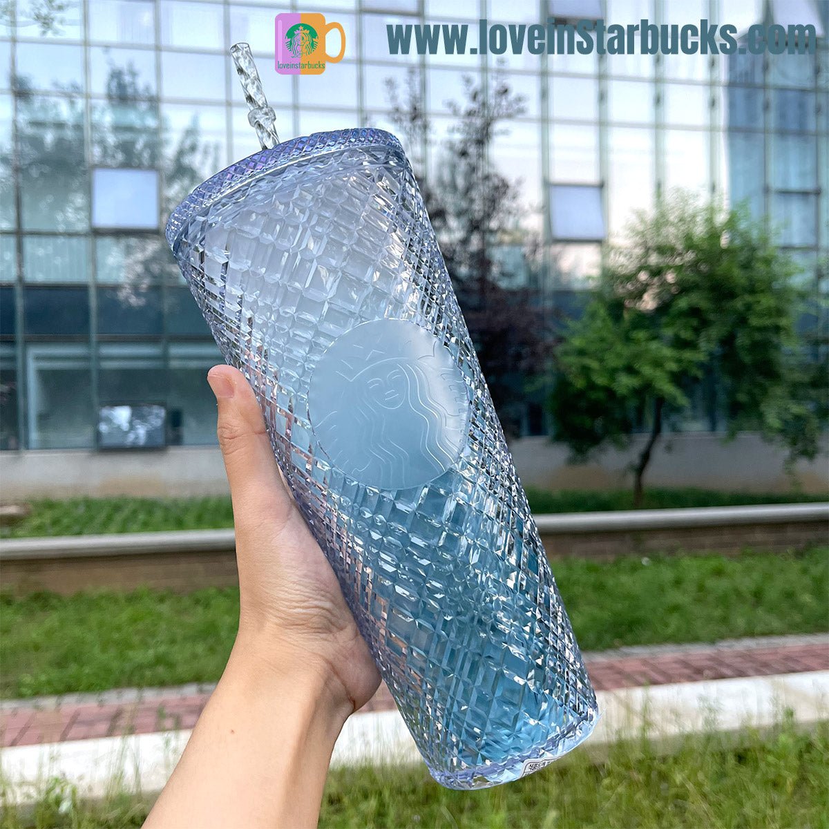 Starbucks Korea light Blue wave jeweled cold cup 24oz Starbucks loveinstarbucks