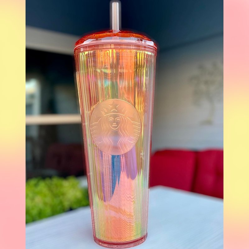 Starbucks Korea Orange dome Christmas slick 24oz straw cup Starbucks loveinstarbucks
