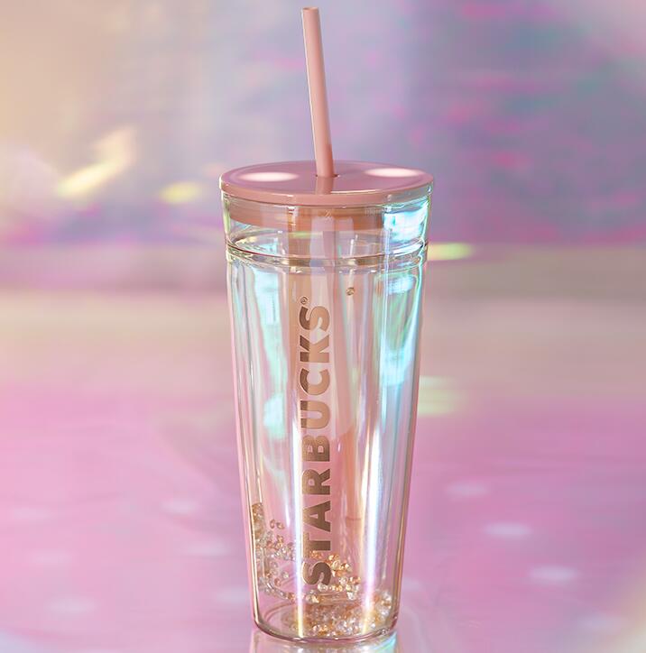 Starbucks pink and gray colorful Classic Glass Straw 20oz cup Starbucks loveinstarbucks