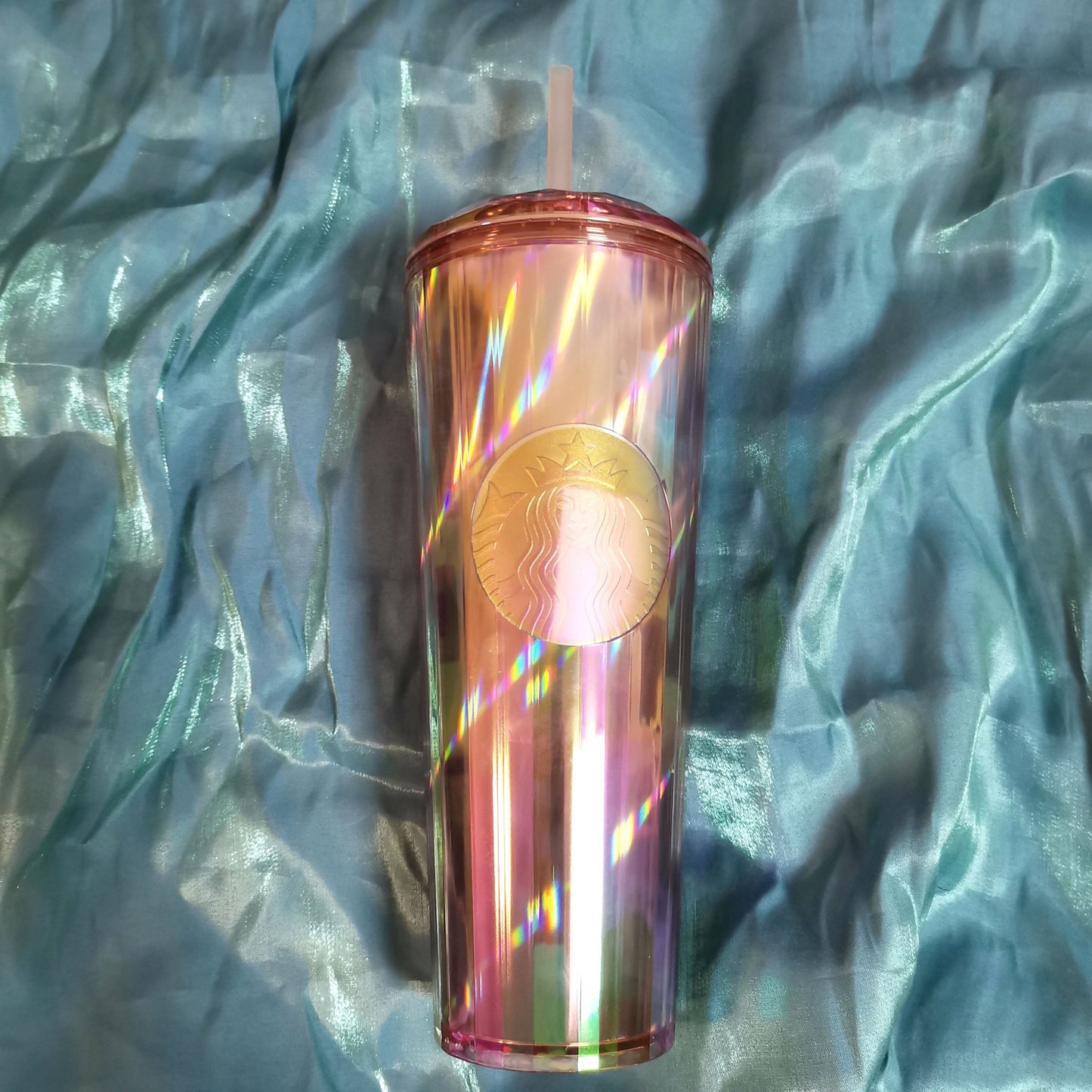 Starbucks pink and gray colorful dome straw 24oz cup Starbucks loveinstarbucks